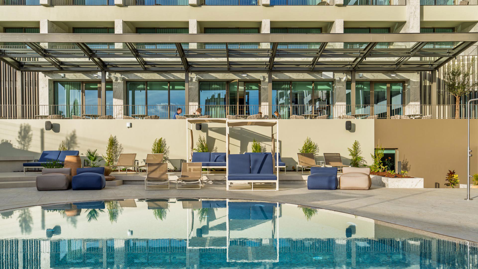 Swimming pool at The Editory Ocean Way Funchal on Madeira Island.
