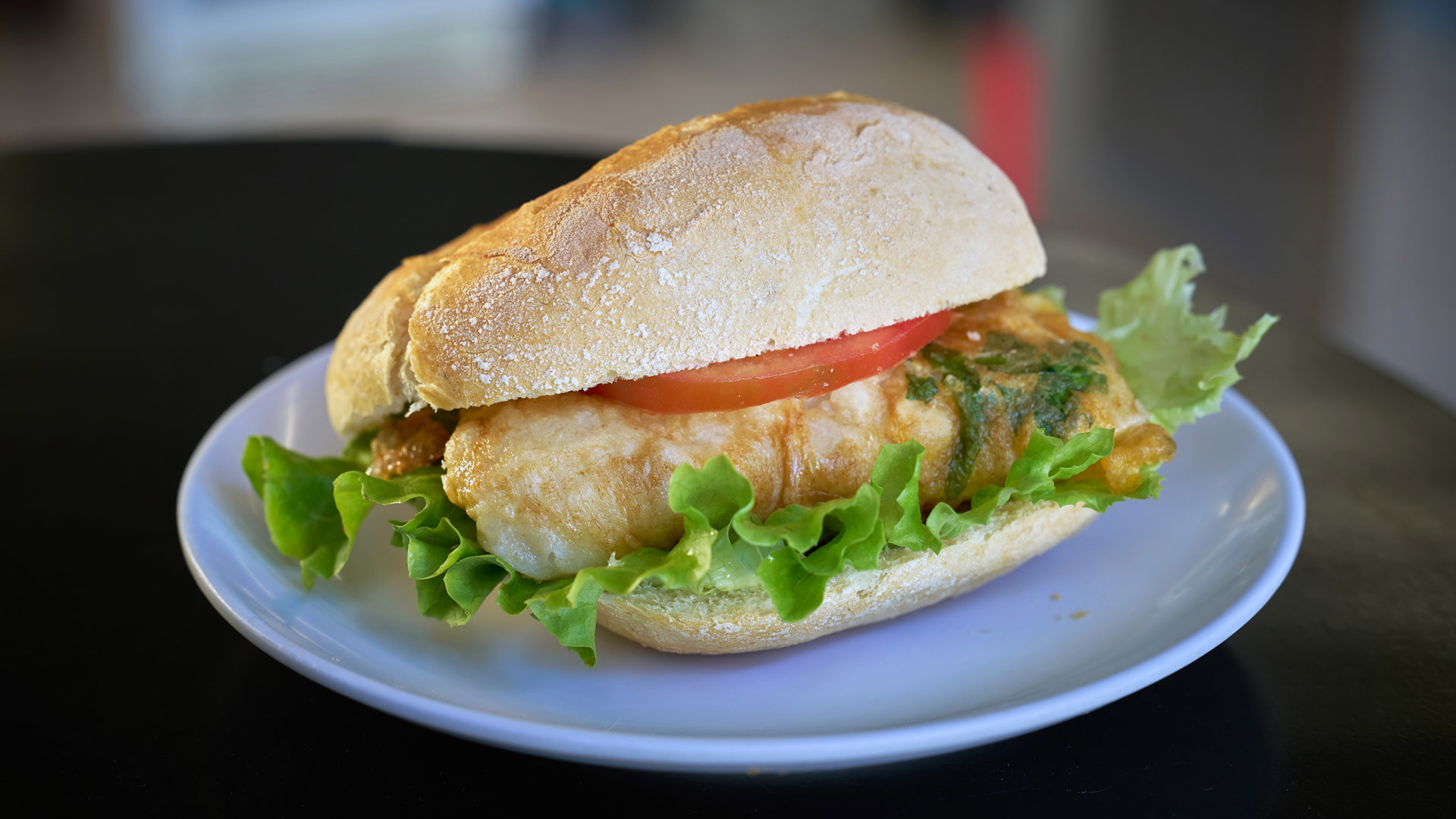 Black scabbardfish sandwich from Madeira Island.