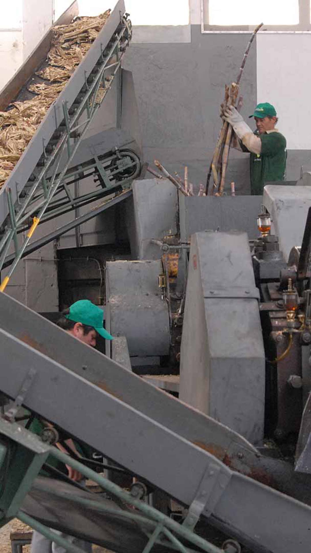 Armazém com máquina utilizada no processamento da cana-de-açúcar na ilha da Madeira.