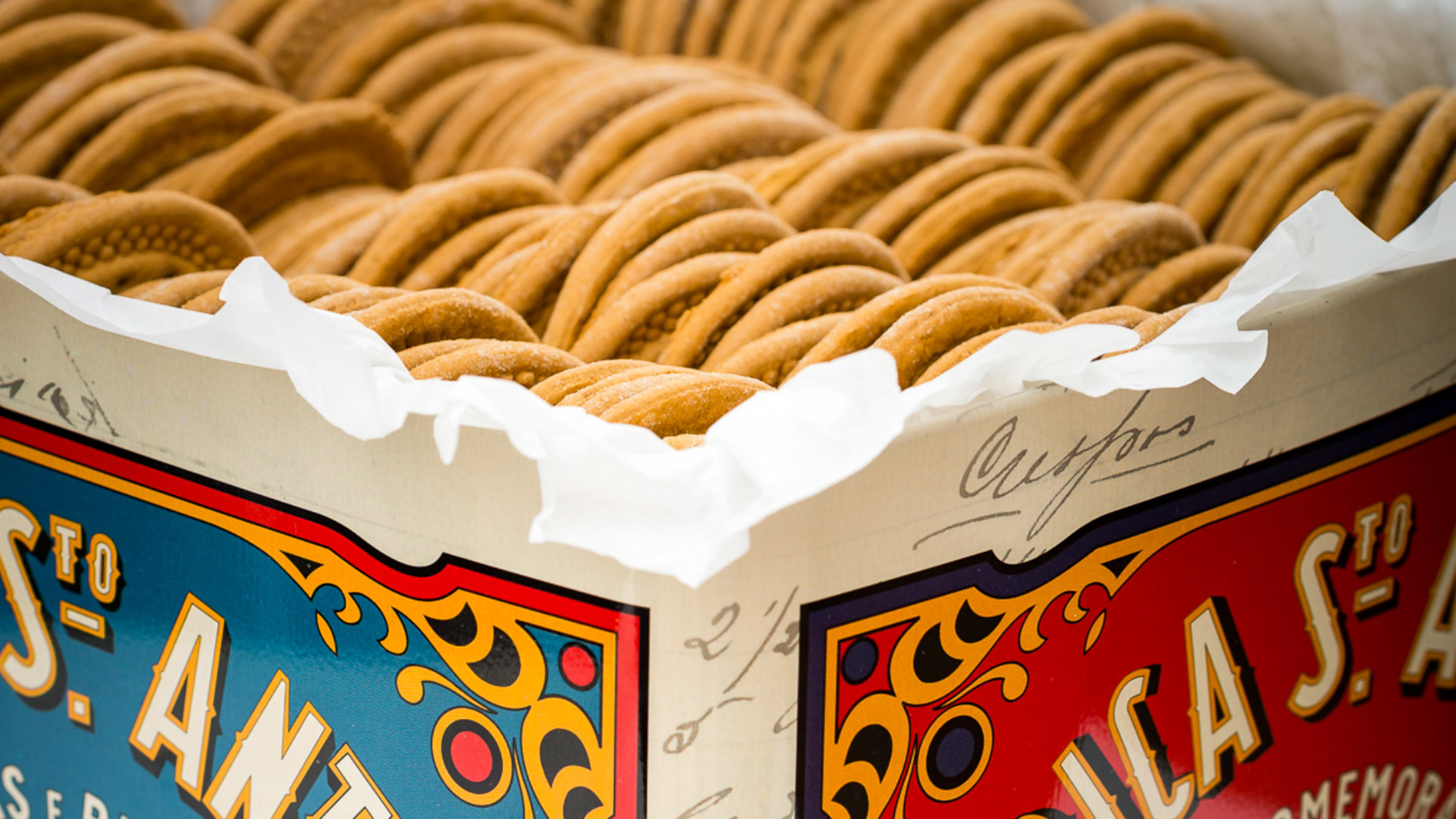 Typical Madeiran cookies produced at the Santo António Factory.