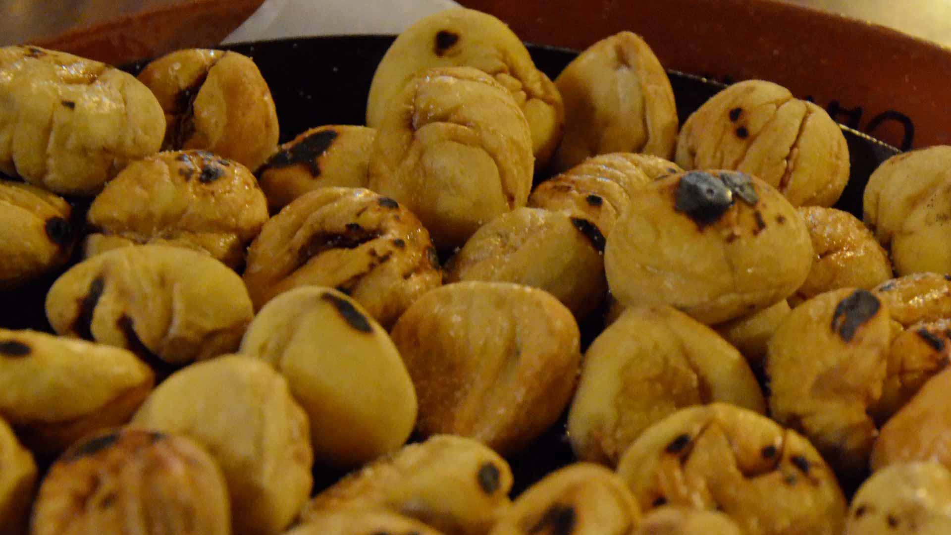 Roasted chestnuts, a traditional speciality of Madeira Island.