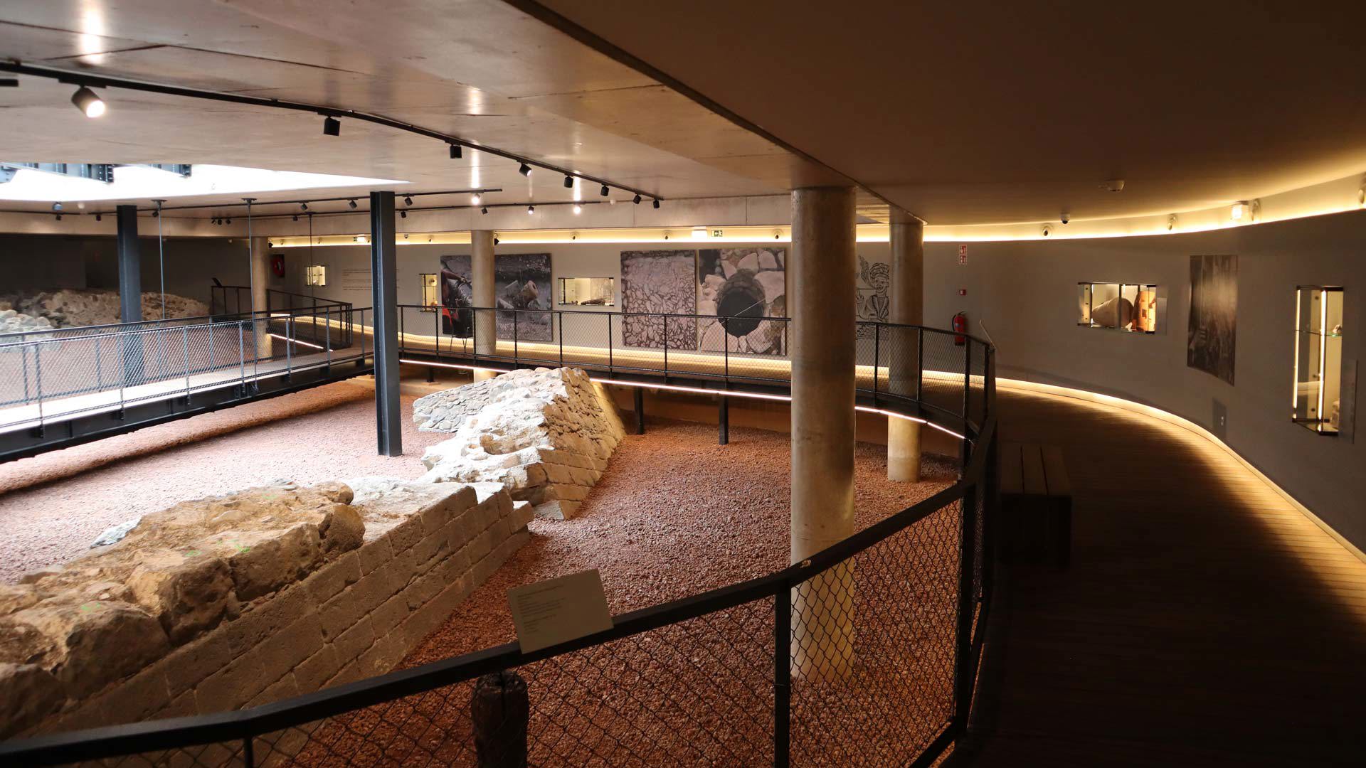 Interior of the Núcleo Museológico do Forte de São Filipe with historical structures, Madeira.