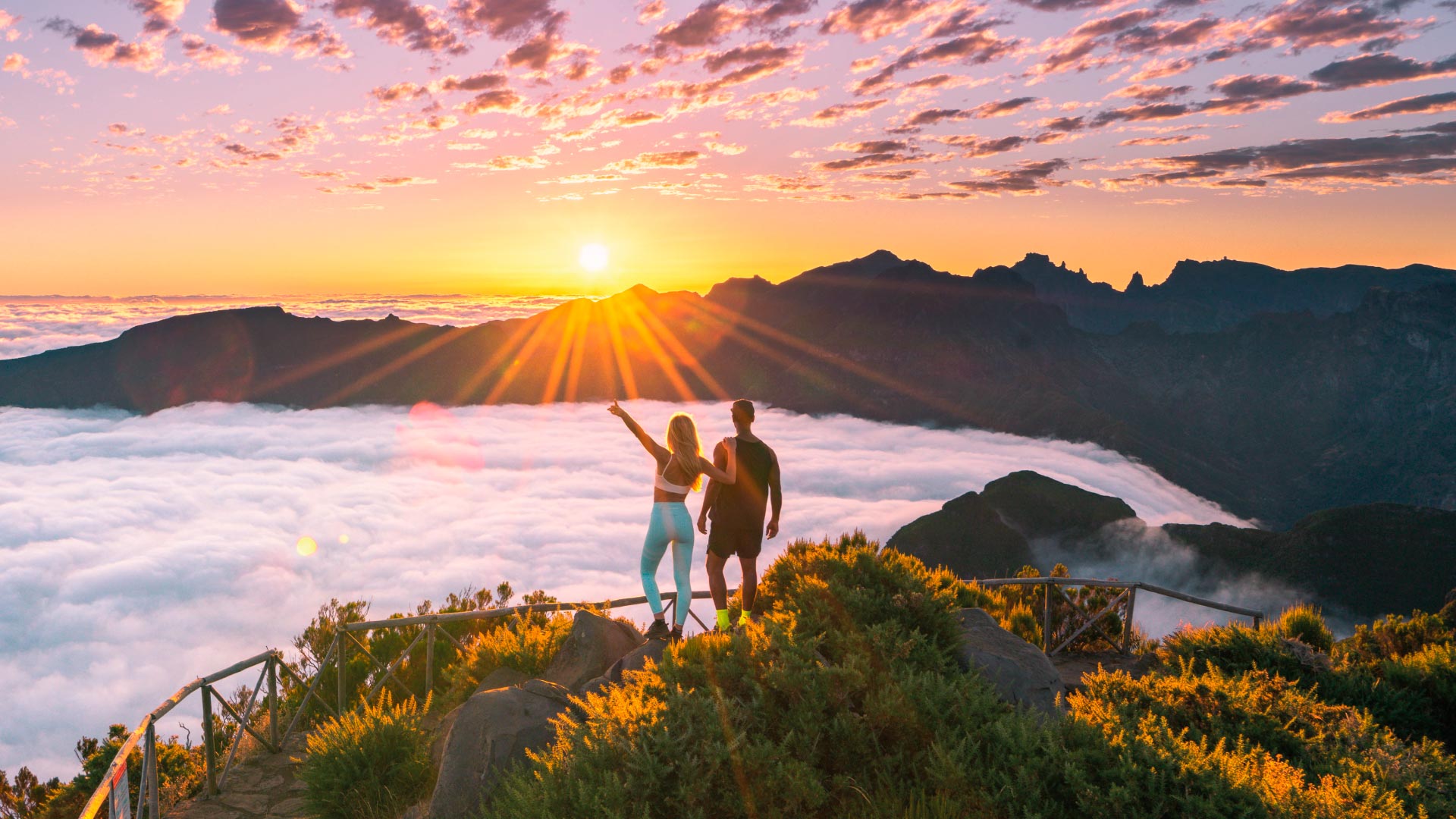 Person on top of a mountain