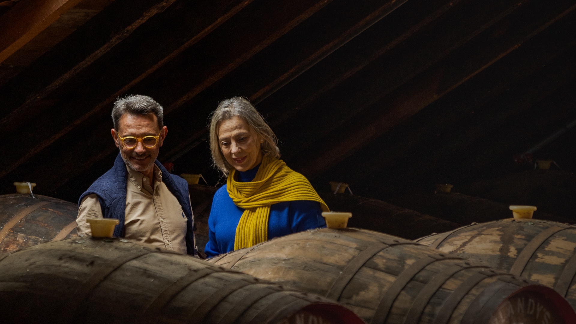 Couple in a winery