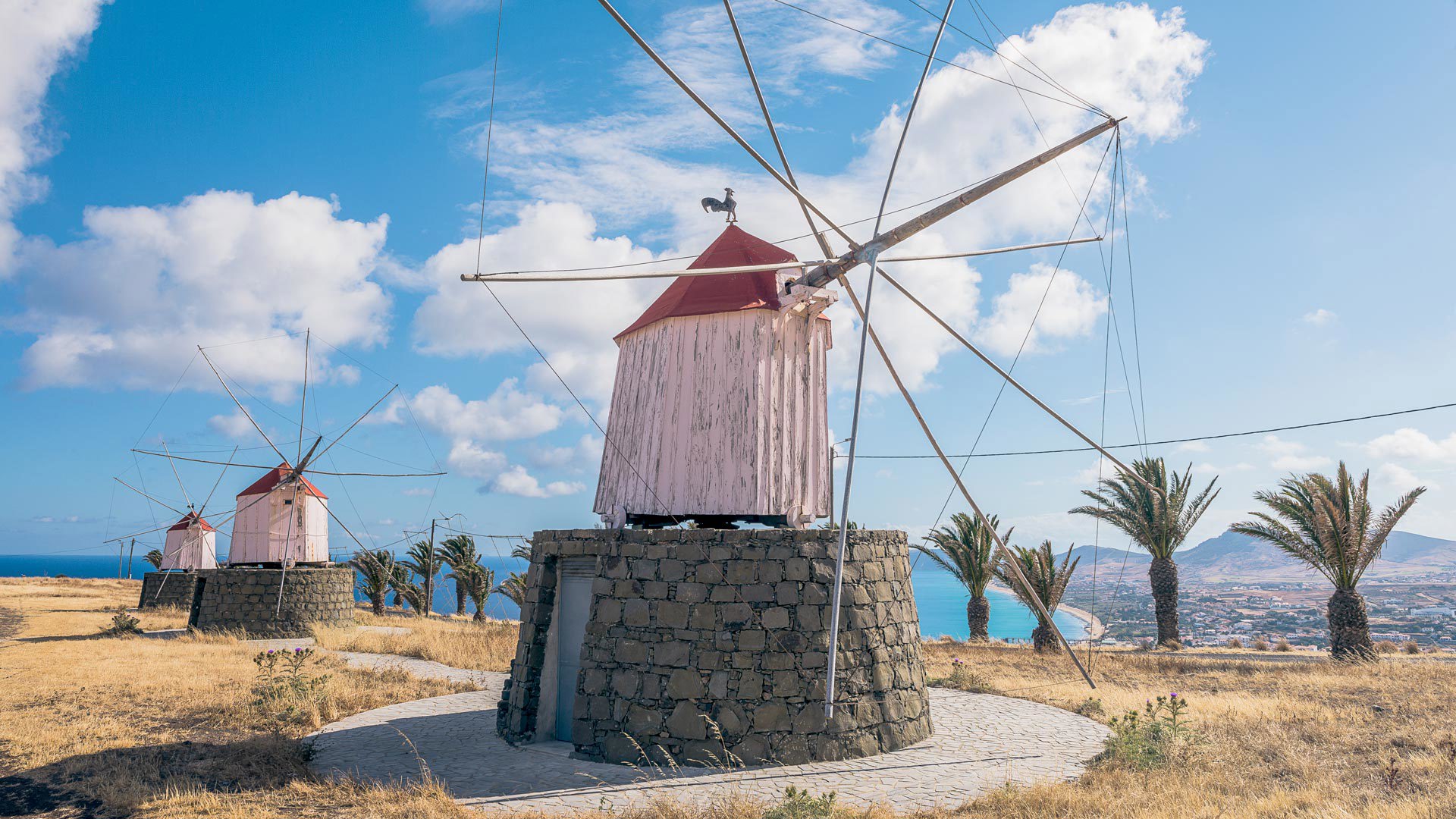 Windmills in Porto Santo, Biosphere Reserve.