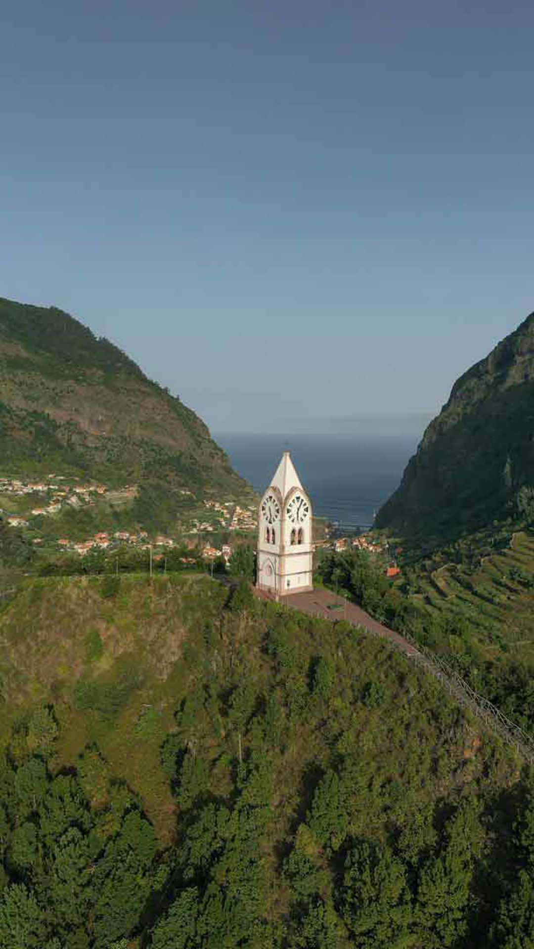 Church located in the heart of a lush valley.